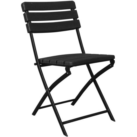 Silla Plegable Efecto Madera Negro 55x46x81cm 7house