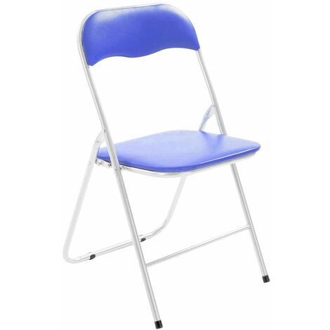 Silla Plegable Metálica | Acolchada en Asiento y Respaldo | 44 x 45 x 80 cm | SELECCIONE COLOR - color :Gris / Azul - Gris / Azul