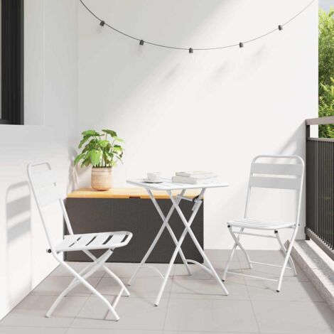 Silla Plegable para Jardín 2 pcs  55 x 56.5 x 91cm Acero