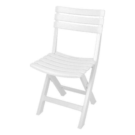 Silla plegable portátil para exterior, material antirresiduos y resistente a los rayos UV, color blanco