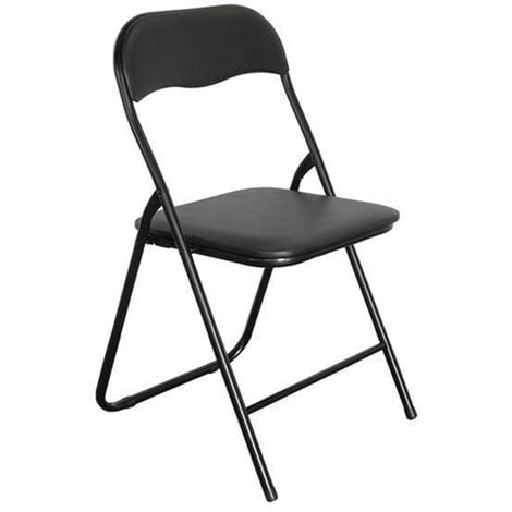 VIVOL Silla plegable de metal negro.