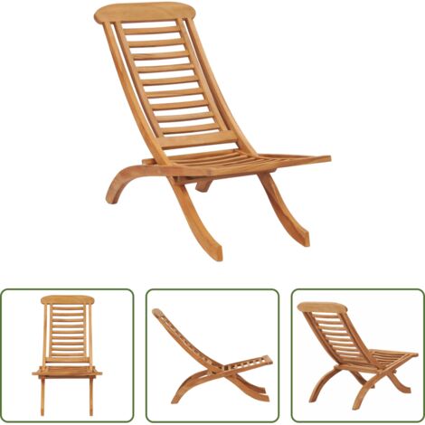 Silla plegable -  Silla de jardín plegable madera maciza de teca 50x90x69 cm