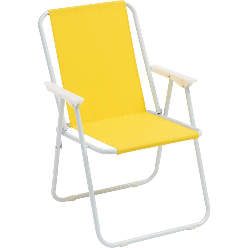 

Silla plegable del mar, Camping de silla, Jardín, Playa, Piscina, Silla al aire libre plegable de color, Color amarillo 52x44x76 cm