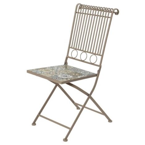 Silla Plegable Toulouse Decoración Mosaico 45X38X90Cm