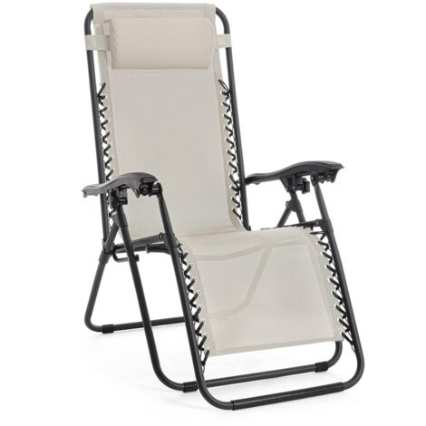 Silla Plegable Wayne Gris Claro - 163x65x110 cm