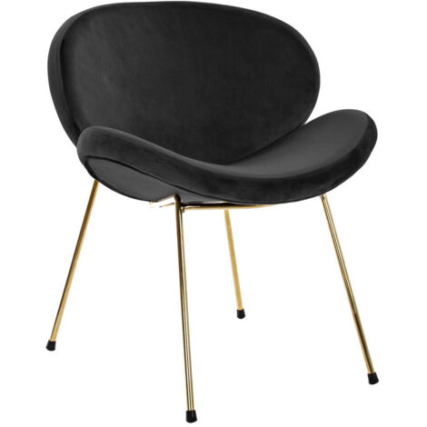 Silla Poliester Metal 62X58X73 Terciopelo Negro