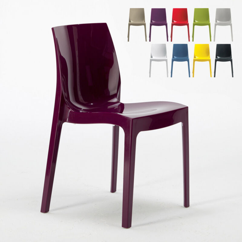 

Silla para Cocina y Bar Ice Grand Soleil de Polipropileno Apilable | Morado