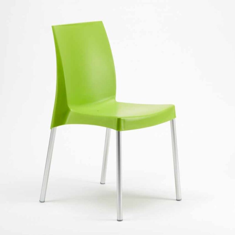 

Silla polipropileno apilable cocina bar con patas de acero ligera Boulevard Grand Soleil | Verde