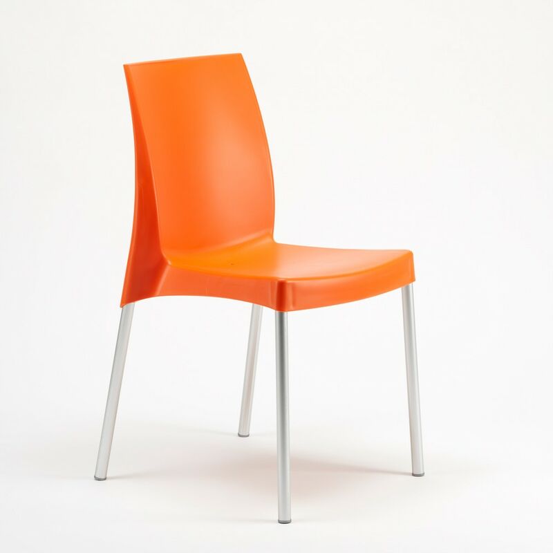 

Silla polipropileno apilable cocina bar con patas de acero ligera Boulevard Grand Soleil | Naranja