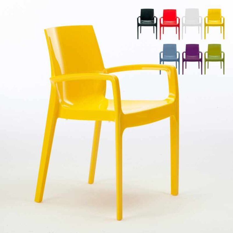 

Silla Polipropileno Apilable con Reposabrazos para Cocina Bar Cream Grand Soleil | Amarillo
