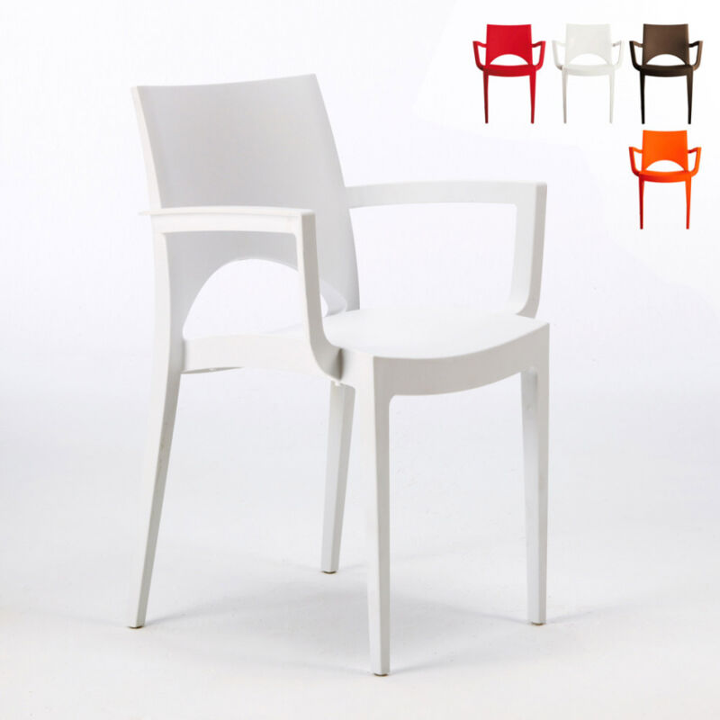 

Grand Soleil - Silla con Reposabrazos de Polipropileno para Bar y Restaurante Paris Arm Blanco