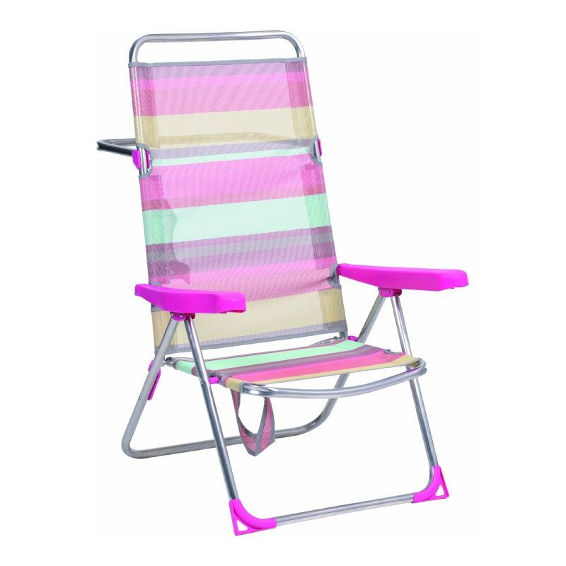 

Silla Fibreline Aluminio Playa Respaldo Alto Rayas
