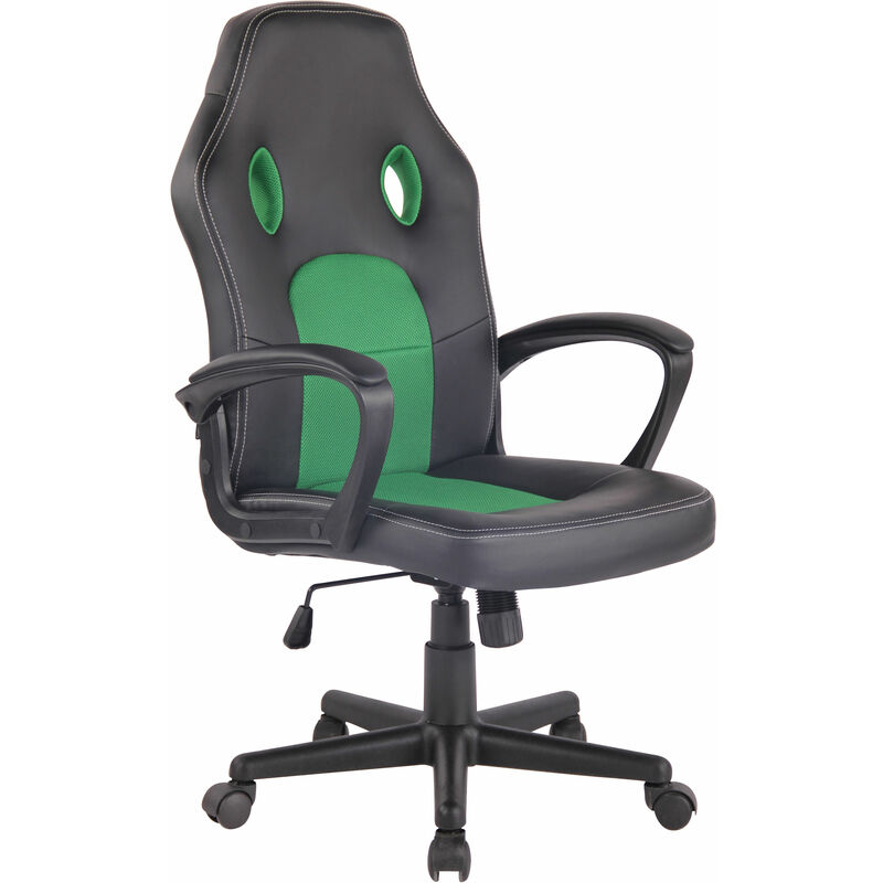 

Silla Racing Elbing en Cuero PU Negro/verde