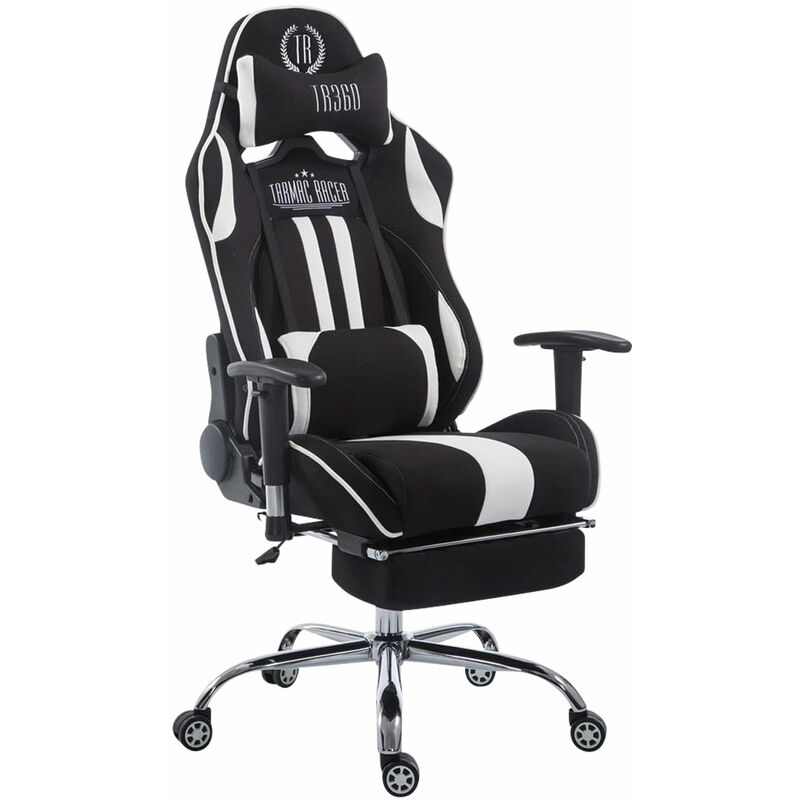 

Rogal - Silla racing xl limit en tela negro/blanco,con reposapiés