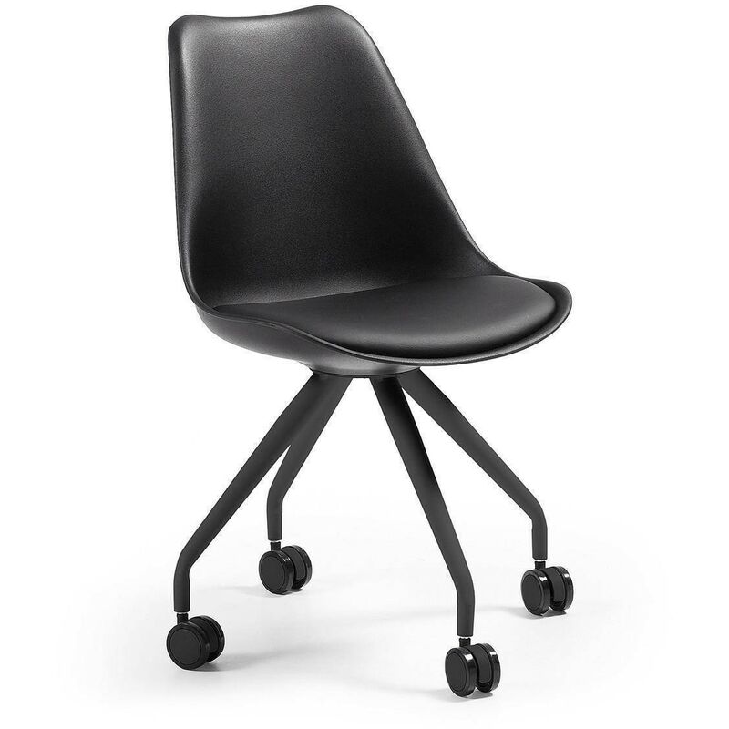 

Silla RALF de estudio o escritorio, con ruedas giratorias | NEGRO-01 - NEGRO-01