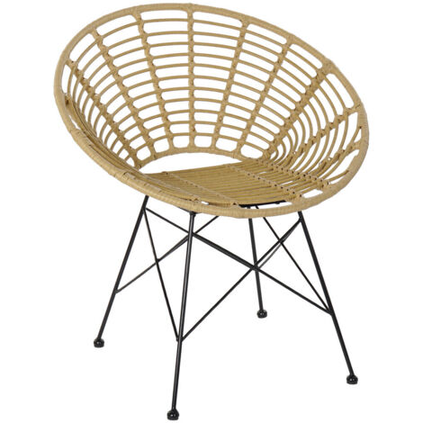 Silla Ratan Sintetico Metal 72X64X78 Natural MB166561