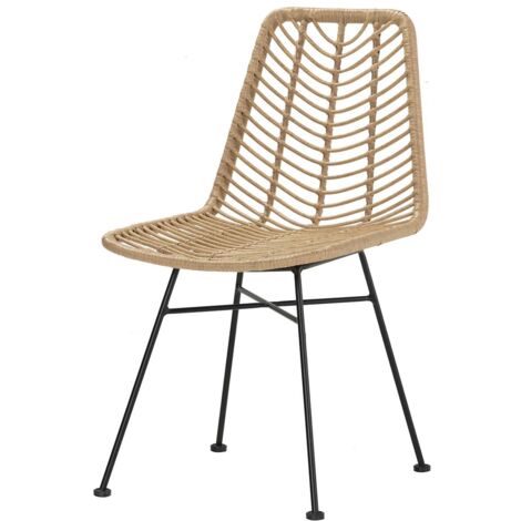 Silla Ratan Sintetico Natural Negro 46X60X83 Cm