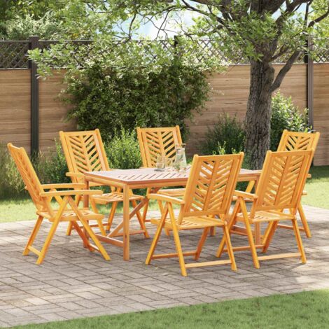 Silla reclinable 6 pcs Marrón 57 x 71 x 90 cm Madera