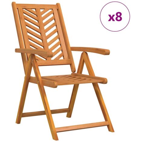 Silla reclinable 8 pcs Marrón 57 x 71 x 90 cm Madera vidaXL