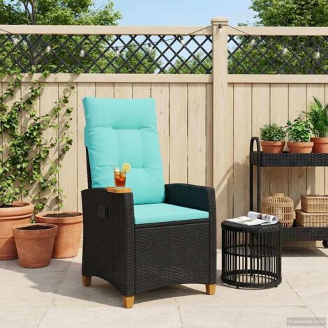 Silla reclinable con bandeja para té con cojín 62 x 64 x 112 cm