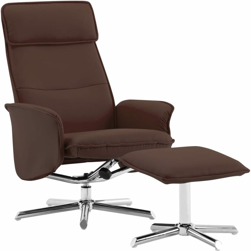 

Silla Reclinable con Reposapiés Cuero Sintético Marrón - Marrón - Vidaxl