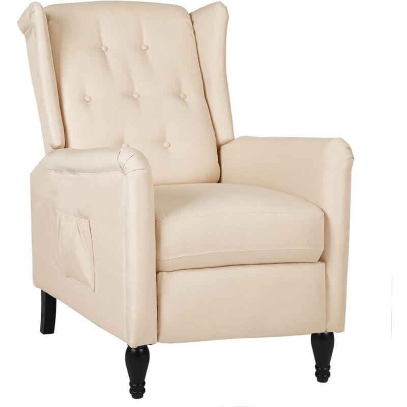 

Silla reclinable de tela crema