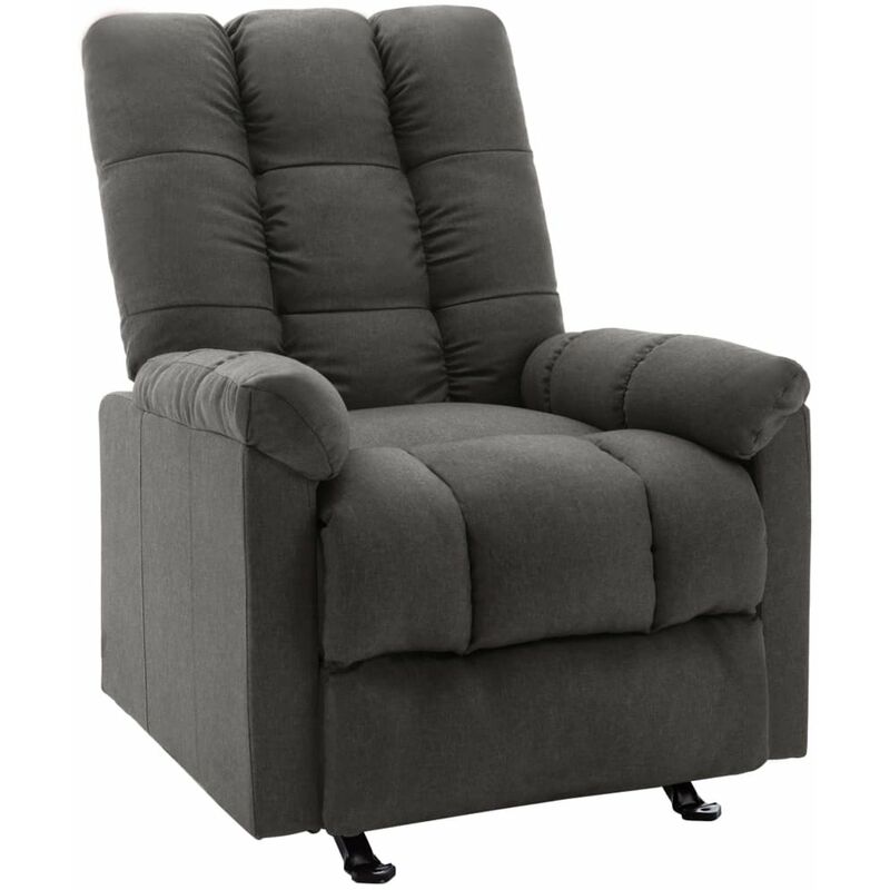 

Happyshopping - Silla reclinable de tela gris oscuro