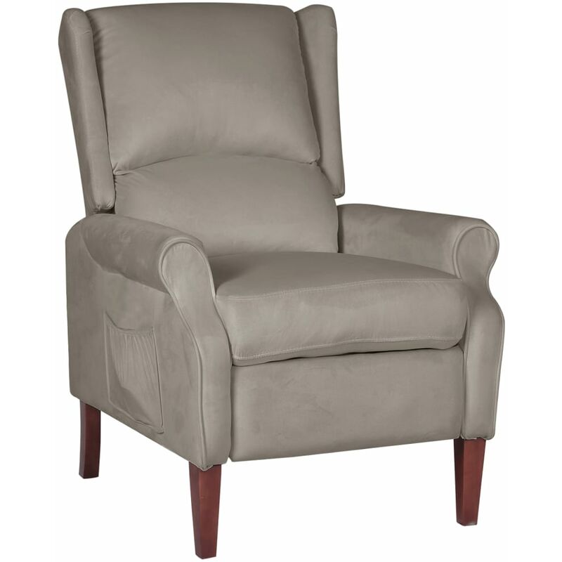 

Silla reclinable de terciopelo gris claro