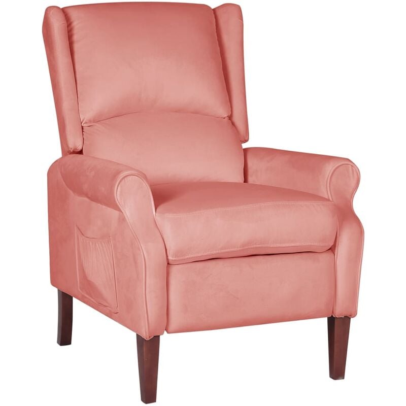 

Silla reclinable de terciopelo rosa