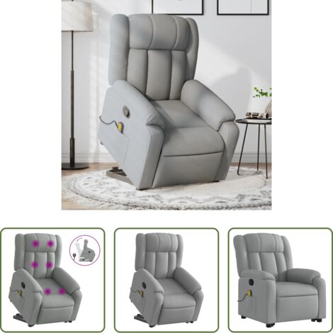 Silla reclinable -  Sillón de masaje reclinable de pie de tela gris claro