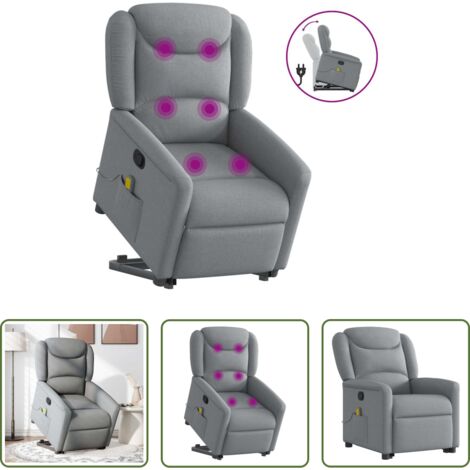 Silla reclinable -  Sillón de masaje reclinable de pie de tela gris claro