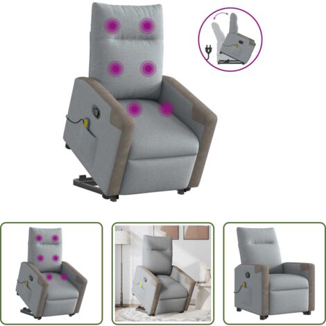 Silla reclinable -  Sillón de masaje reclinable de pie de tela gris claro