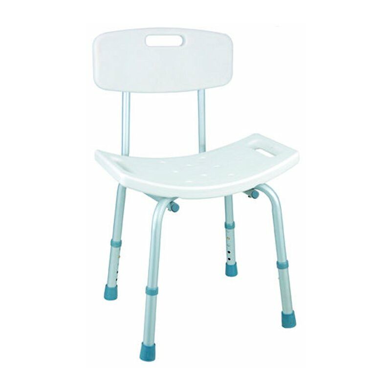 

Taburete de baño regulable con respaldo