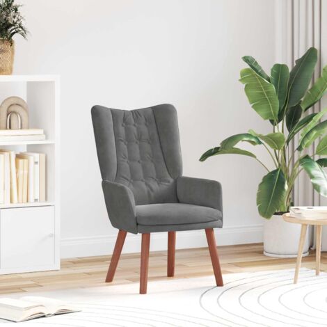 Silla Relax Gris oscuro 63 x 67 x 94 cm Terciopelo