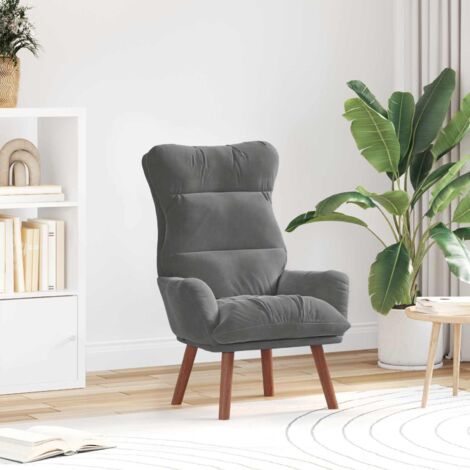 Silla Relax Gris oscuro 69 x 74 x 93 cm Terciopelo