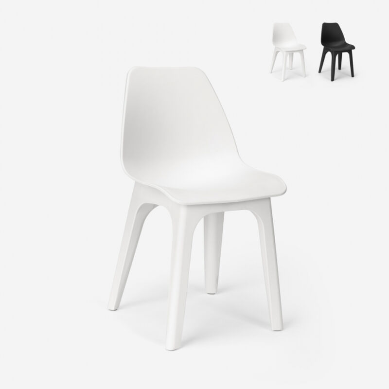 

Silla moderna de polipropileno para restaurante, bar y cocina Progarden Eolo | Blanco