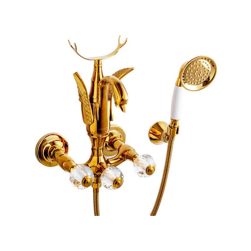 Silla Robinet De Baignoire en Laiton retro, mural, doré