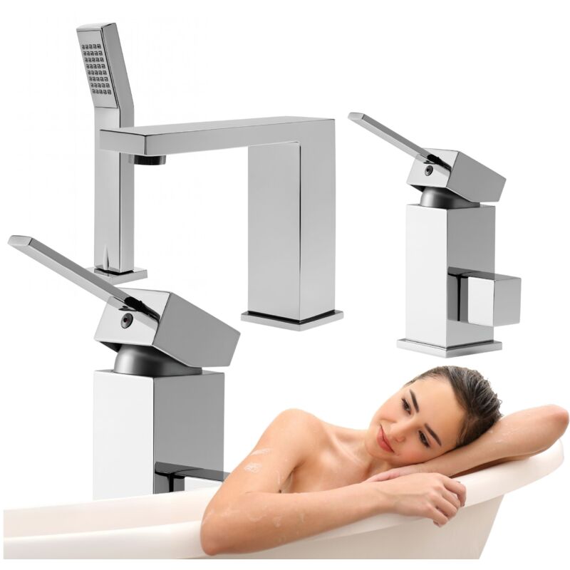 Silla Robinet De Baignoire en Laiton sur plage 3 trous, Chrome