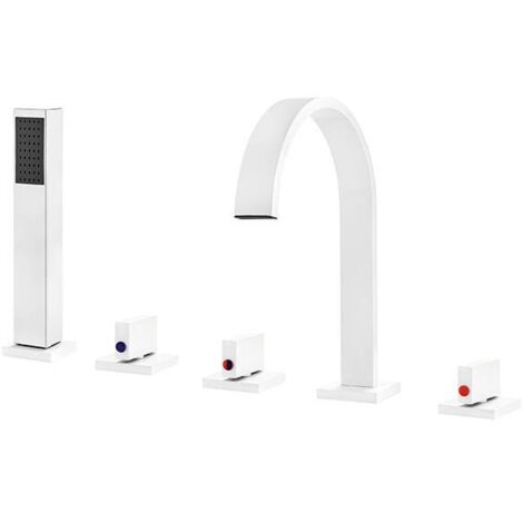 Silla Robinet De Baignoire en Laiton sur plage 5 trous, Blanco