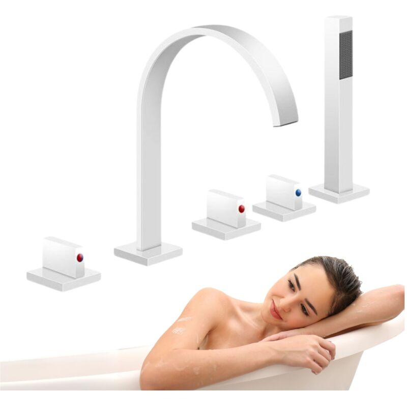 Silla Robinet De Baignoire en Laiton sur plage 5 trous, Chrome