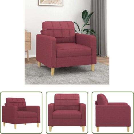 Silla roja -  Sillón de tela rojo tinto 60 cm