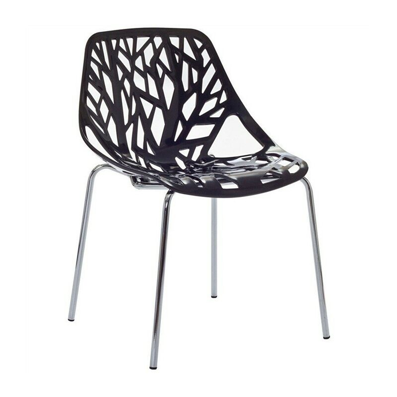 

Silla RON, cromada, polipropileno negro