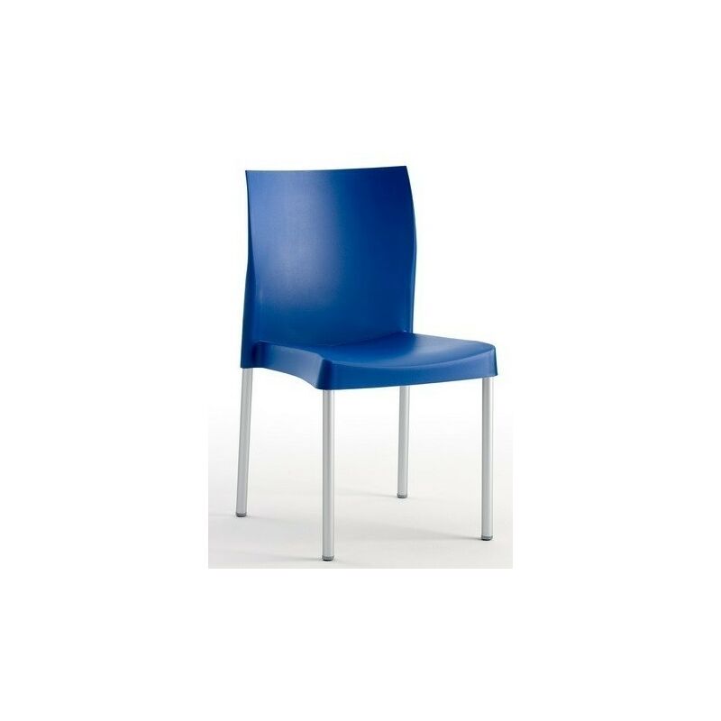 

Silla SANDRA, aluminio, polipropileno azul*