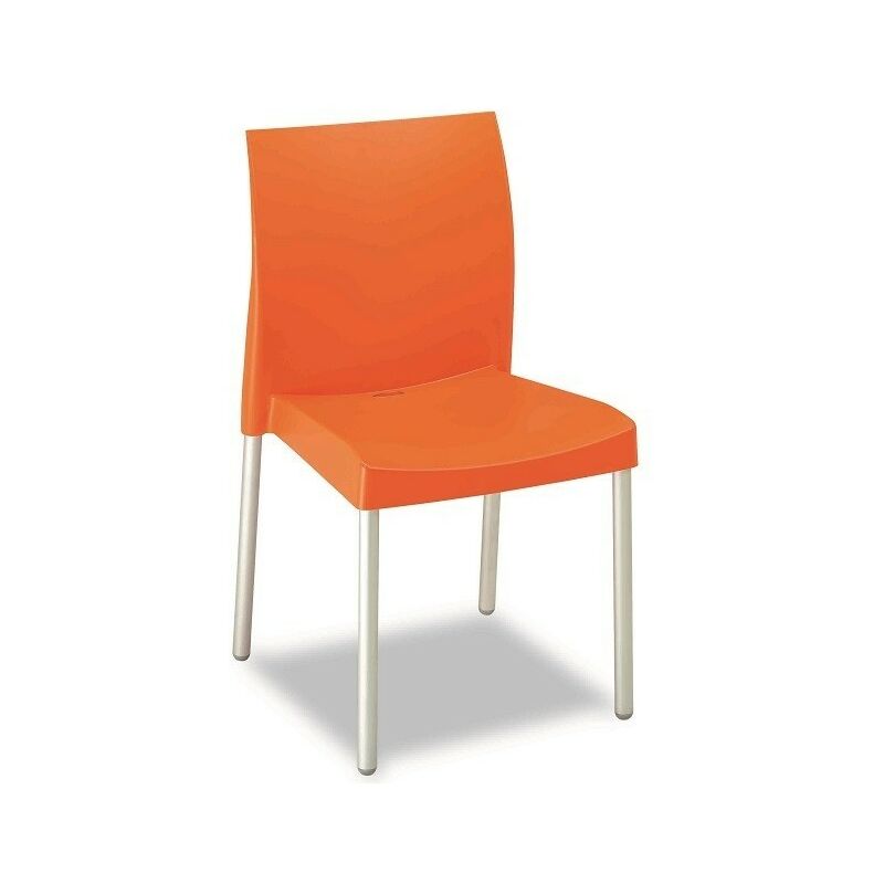 

Silla SANDRA, aluminio, polipropileno naranja*