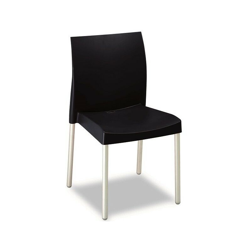 

Silla SANDRA, aluminio, polipropileno negro*