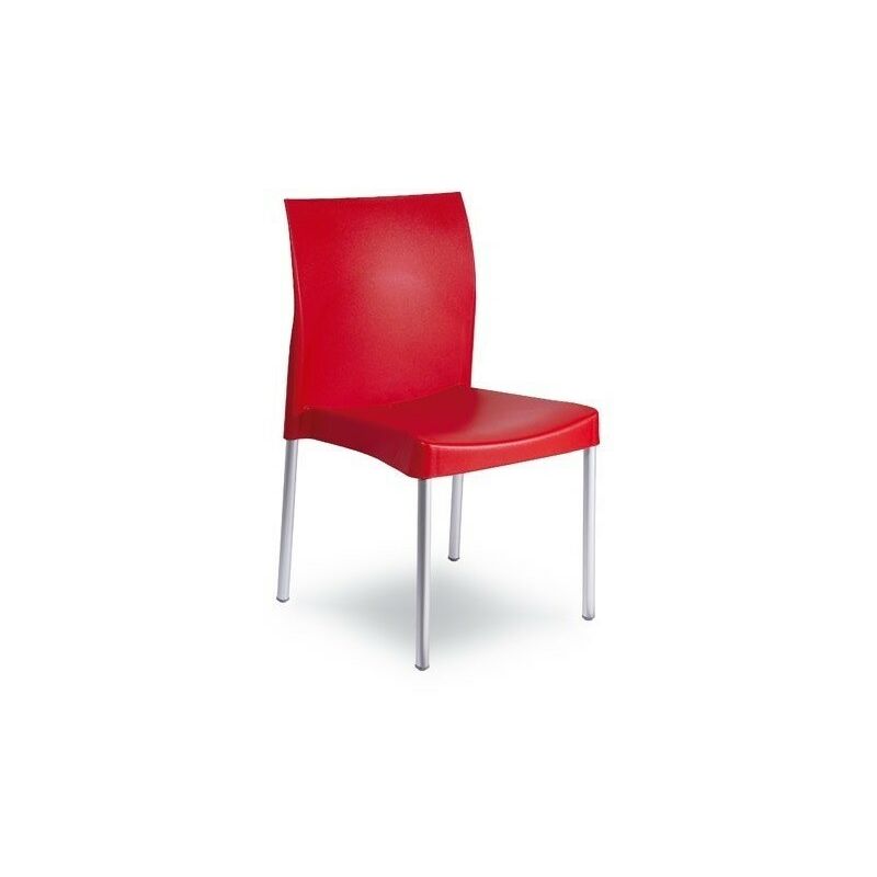 

Silla SANDRA, aluminio, polipropileno rojo*