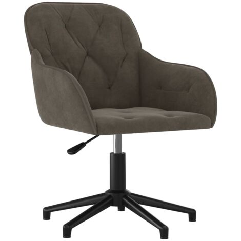 Silla sillón asiento giratorio ordenador oficina estudio terciopelo gris oscuro 020024130