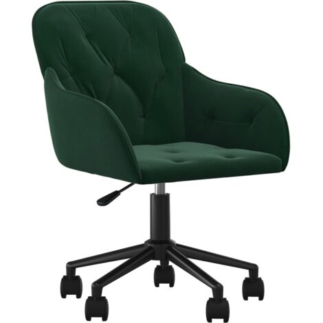 Silla sillón asiento giratorio ordenador oficina estudio terciopelo verde oscuro 020024186