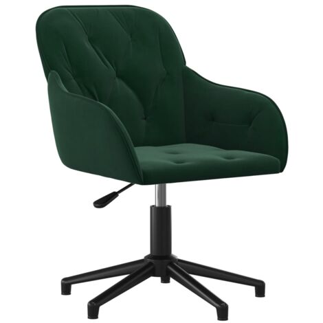 Silla sillón asiento giratorio ordenador oficina estudio terciopelo verde oscuro 020024188