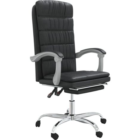 Silla sillón asiento giratorio reclinable ordenador oficina estudio polipiel negro 020024265